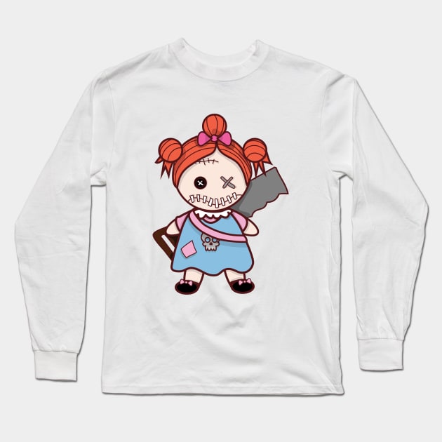 Creepy Doll Long Sleeve T-Shirt by mrsmauve